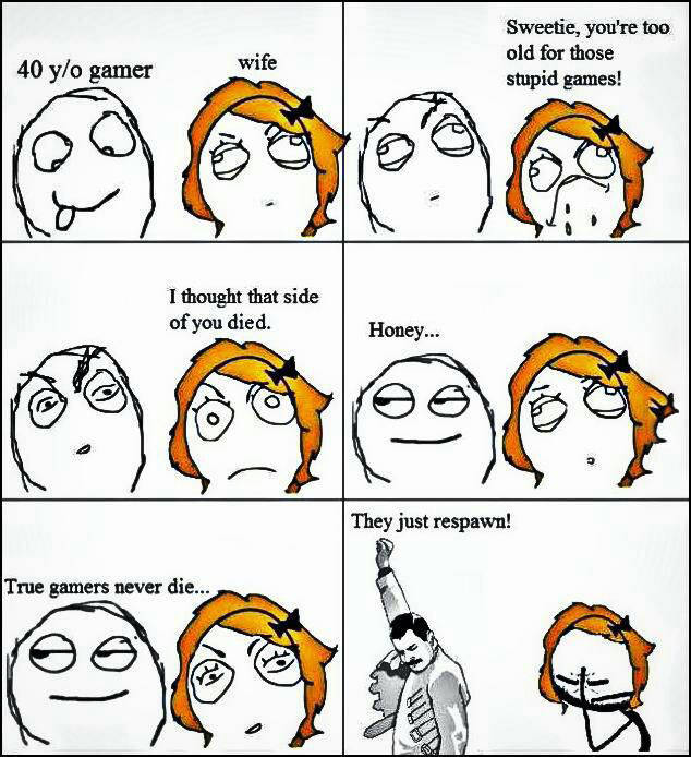 40-year-old gamer and his wife.