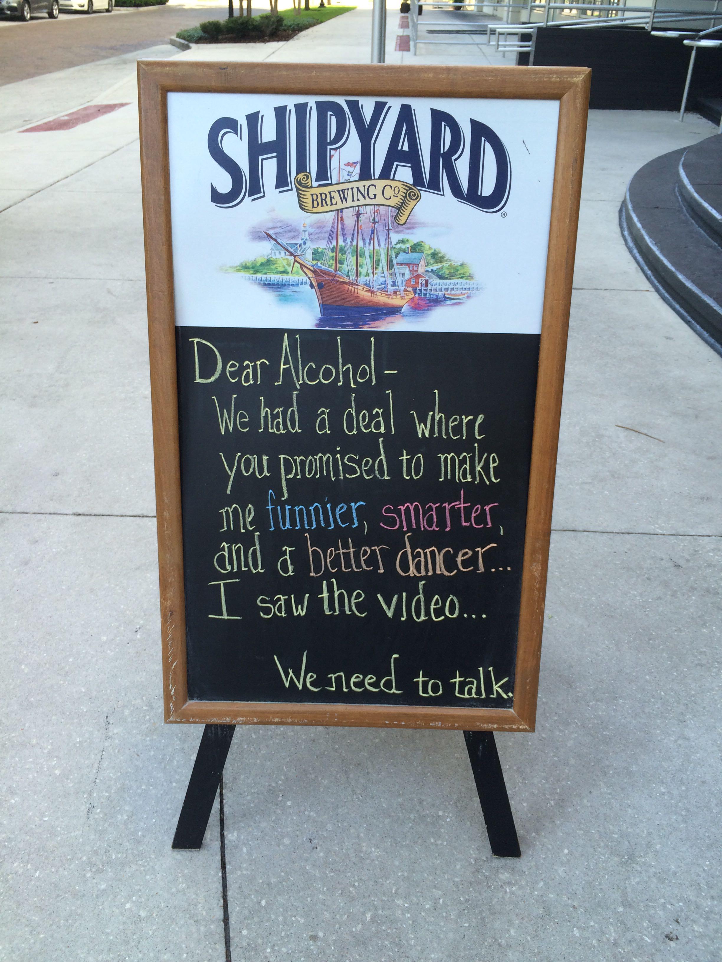 A message to alcohol.