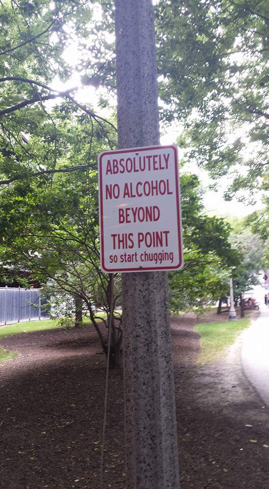 Absolutely no alcohol beyond this point.