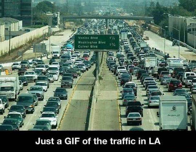 Animated GIF of L.A. traffic.