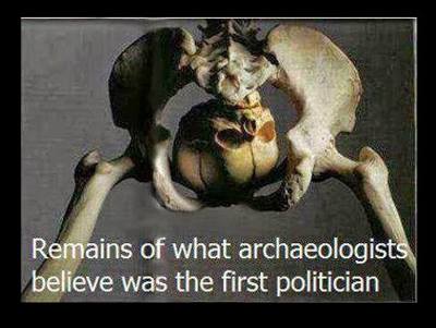 Archaeologists have uncovered the remains of what they believe to be the world's first Politician.