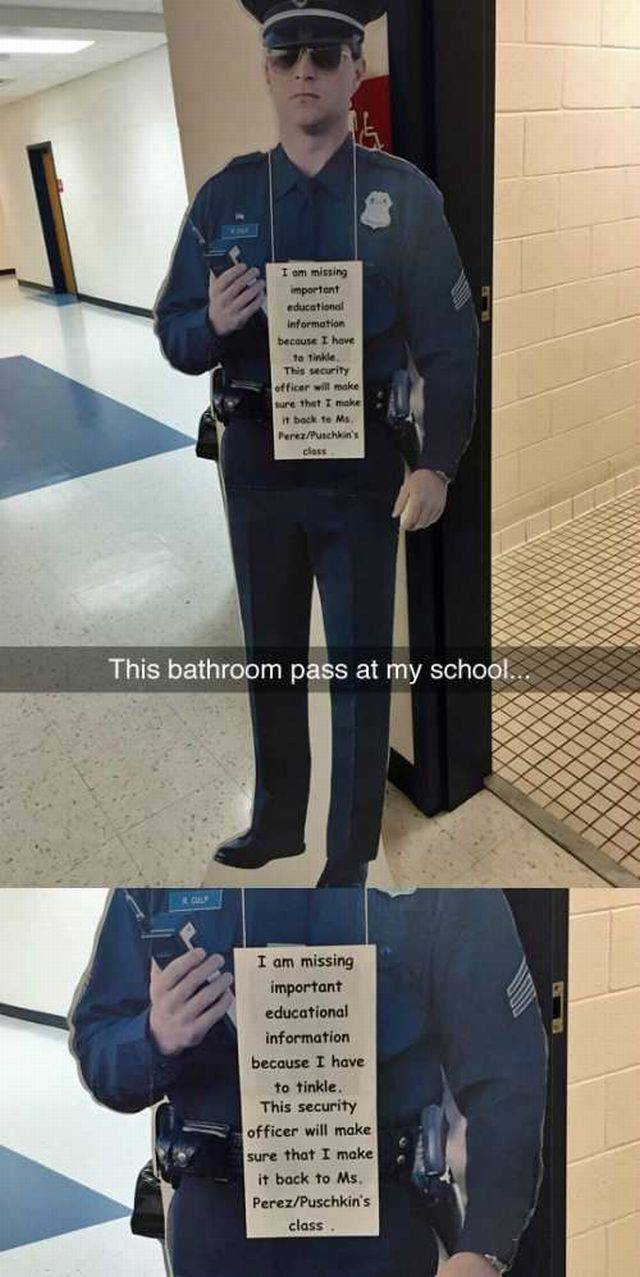 Best school bathroom pass ever.