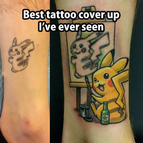 Best tattoo cover up I've ever seen.