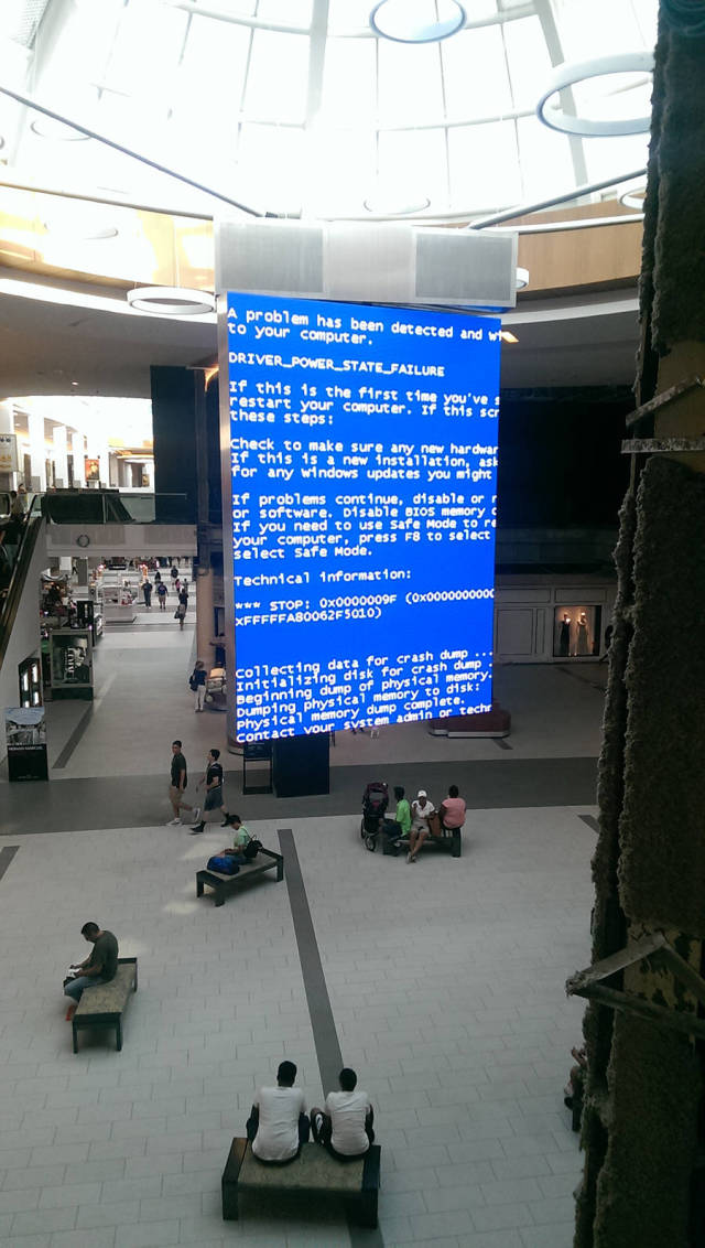 Blue screen of death of epic proportions.