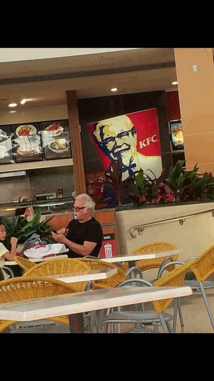 Colonel Sanders spotted at KFC.