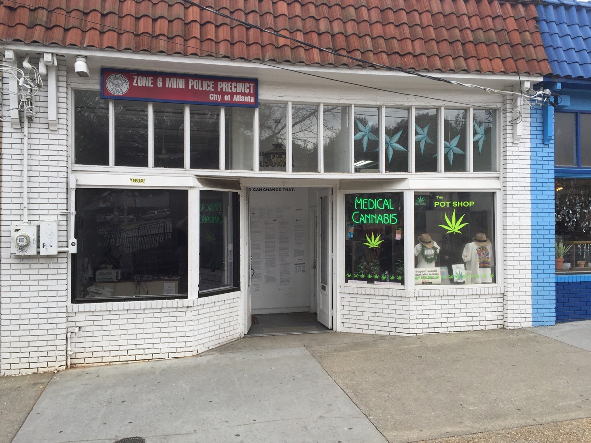 Only the brave enter this marijuana shop.