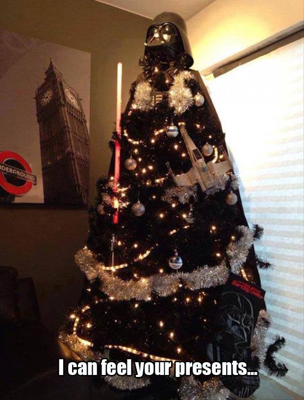 Darth Vader Christmas Tree Can Feel Your Presents.
