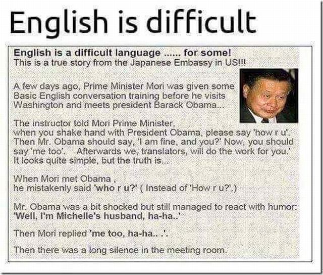 English is difficult.