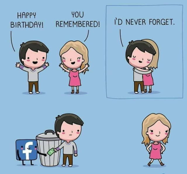 Facebook birthday.