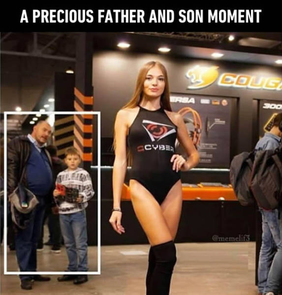 A precious father and son moment.