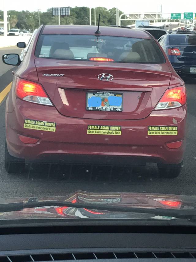 Female Asian driver.