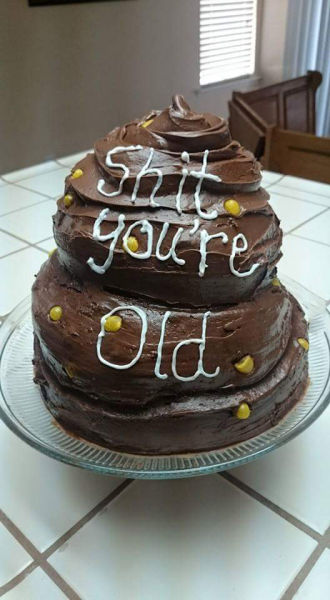 Getting old sucks and receiving a birthday cake that looks like a corny turd doesn't help.