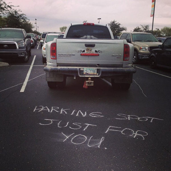 Great way to embarrass those jerks who like to double park.
