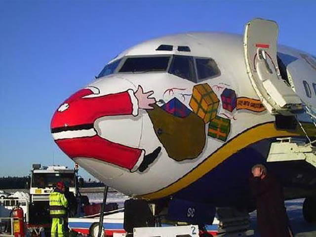 Horrific accident involving Santa Claus and an airplane.