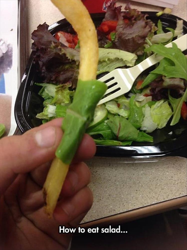 How to eat salad.