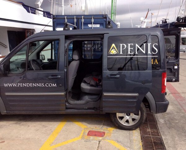 I Don't Think They Checked How The Company Decals On This Car Looked When The Door Is Open Prior To Installing Them.