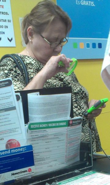 If you can't afford a bigger smartphone use a magnifying glass.