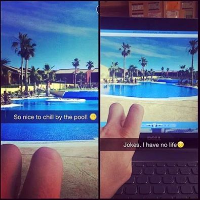 Just hanging out by the pool. 