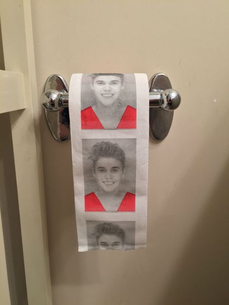 Justin Bieber toilet paper is finally here. 