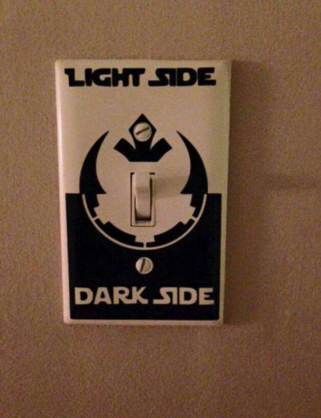 Light side or dark side light switch covers put you in control of your destiny.