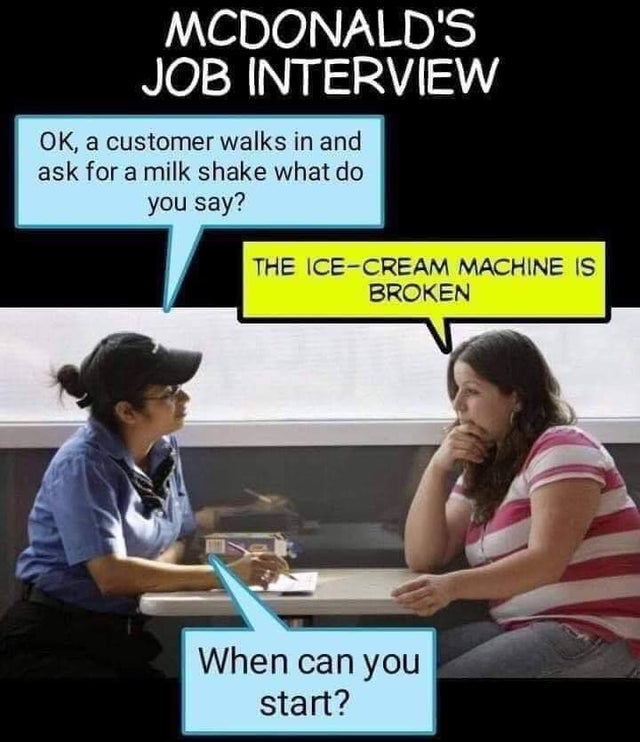 McDonald's job interview.