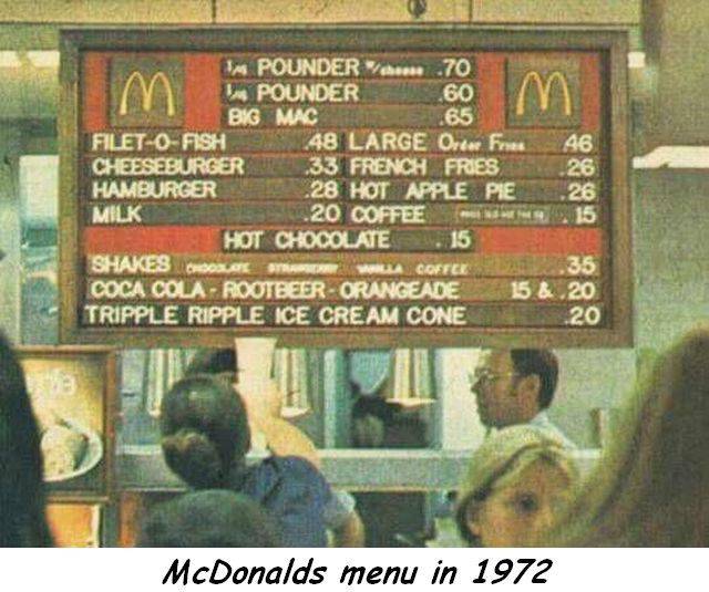 McDonald's menu from 1972. Thanks inflation.