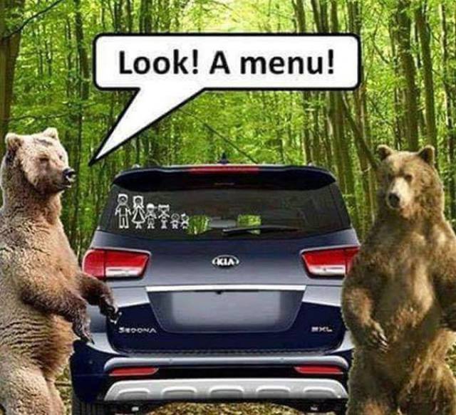 Menu for bears.