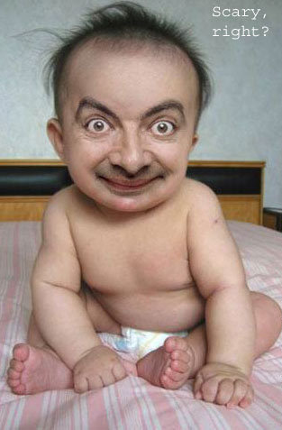 Mr Bean's looks sure haven't changed much over the years