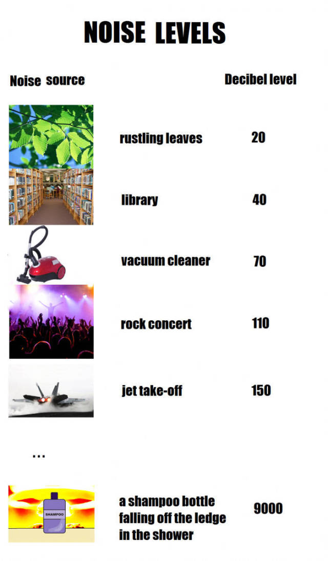 Noise levels.