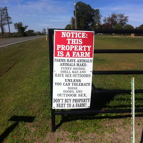 Noise, odors, and outdoor sex sounds like a party! Nope, just a farm.