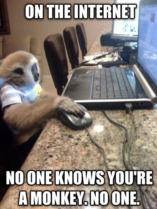 On the internet, no one knows you're a monkey.