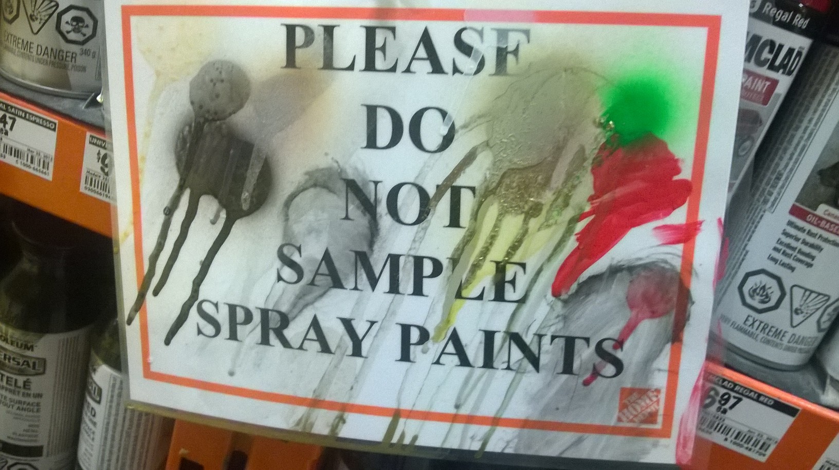 Please do NOT sample the spray paints.