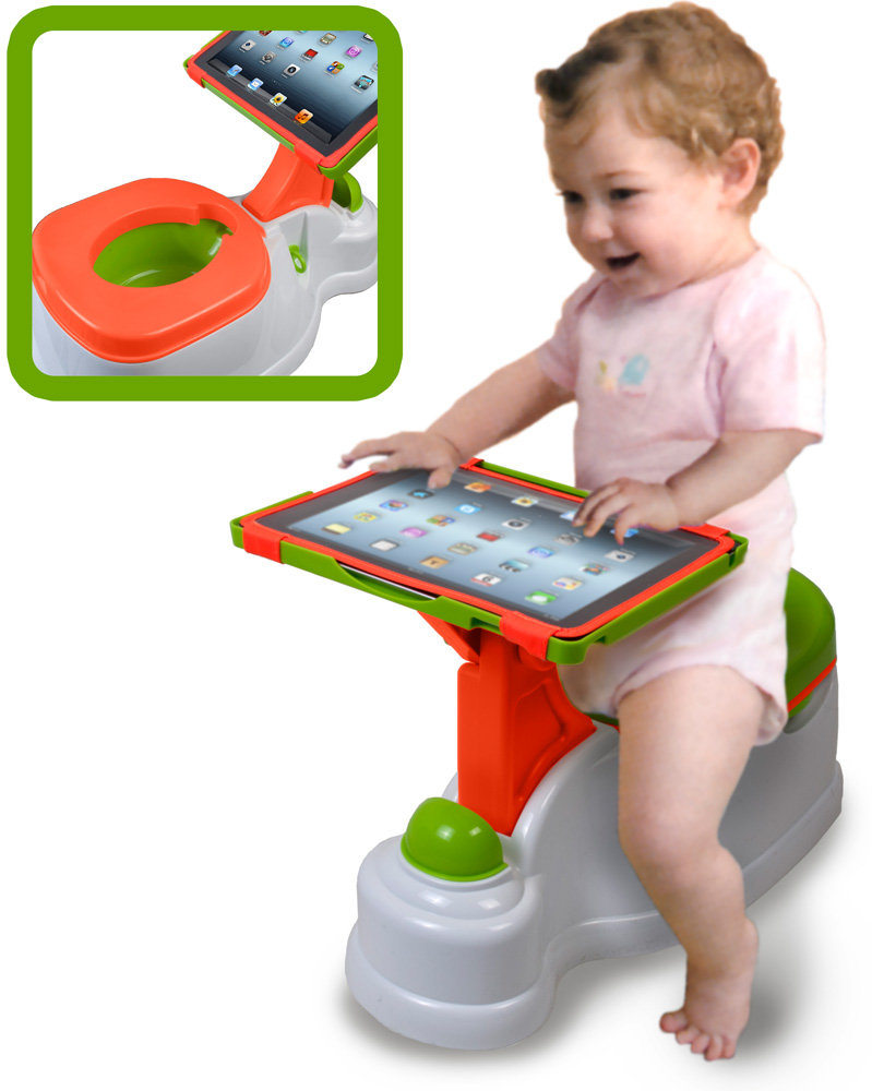 Potty training toilet with built in iPad holder. Are you shitting me?