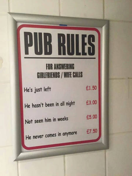 Pub rules.
