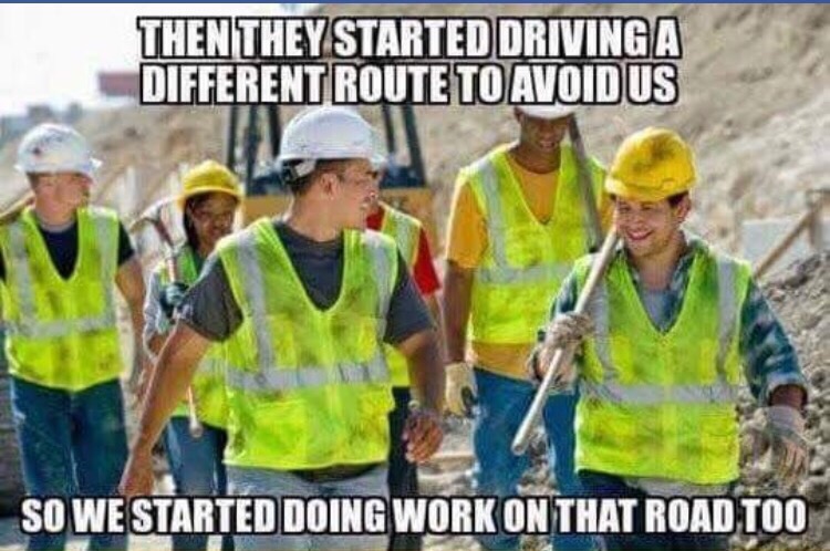 Road construction.