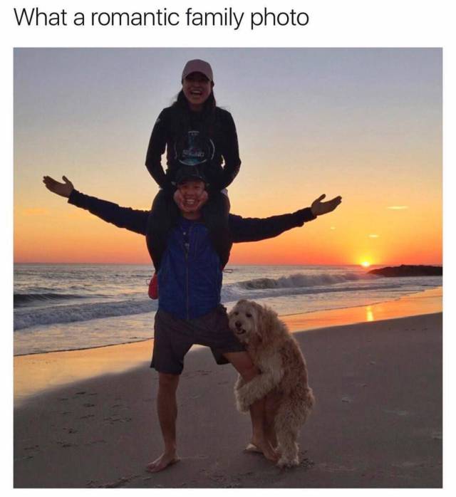 What a romantic family photo.