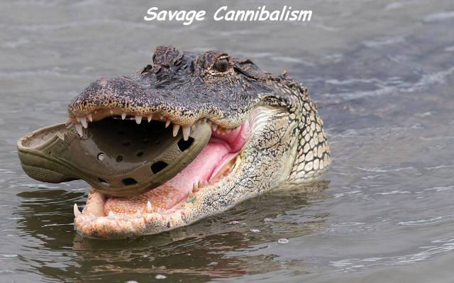 Savage cannibalism.