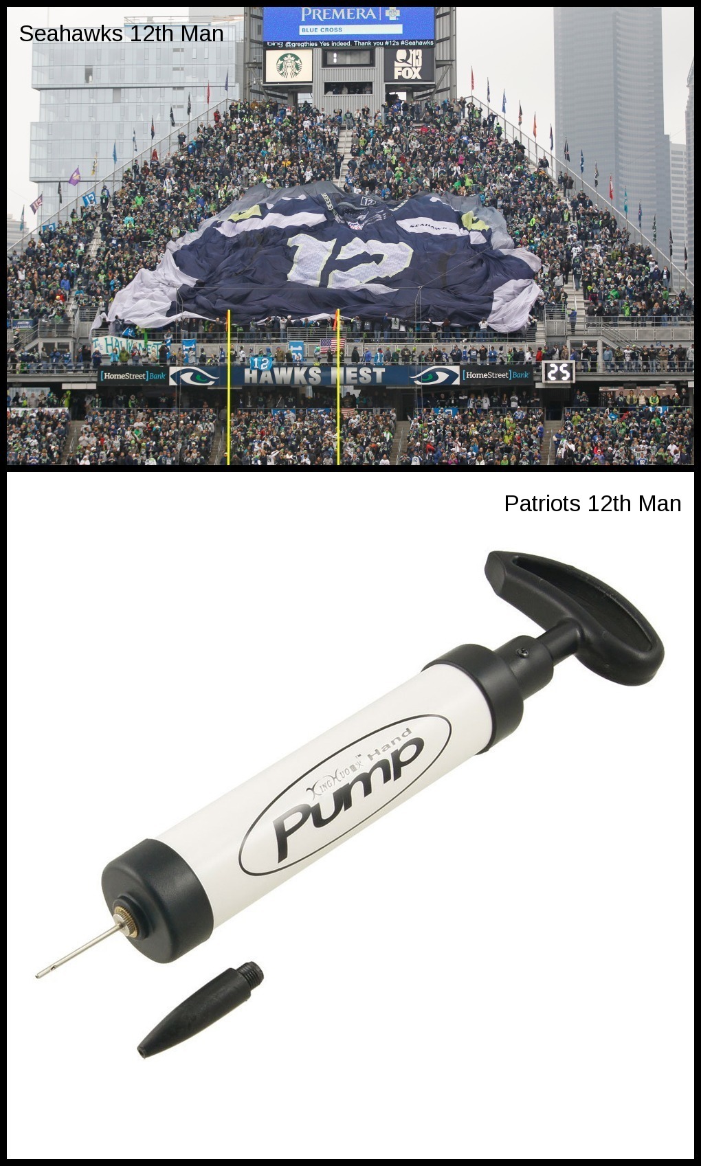 Seattle Seahawks 12th Man vs New England Patriots 12th Man