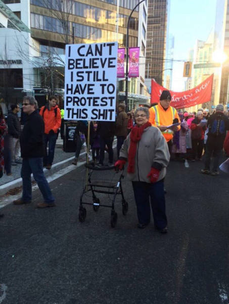 She has been protesting her entire life with zero results.