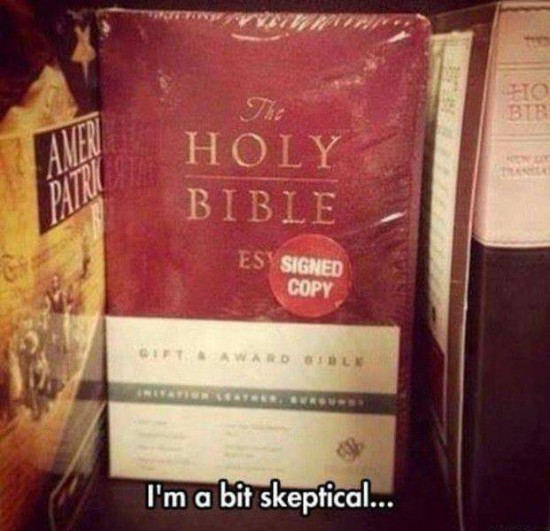 Signed copy of The Holy Bible.