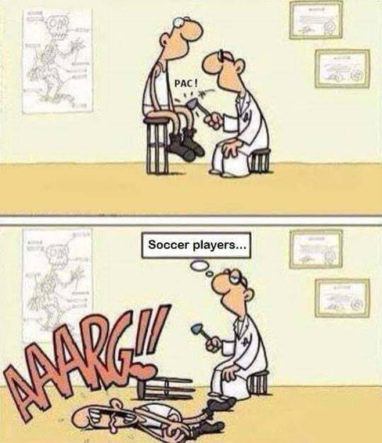 Soccer player goes to the doctor.