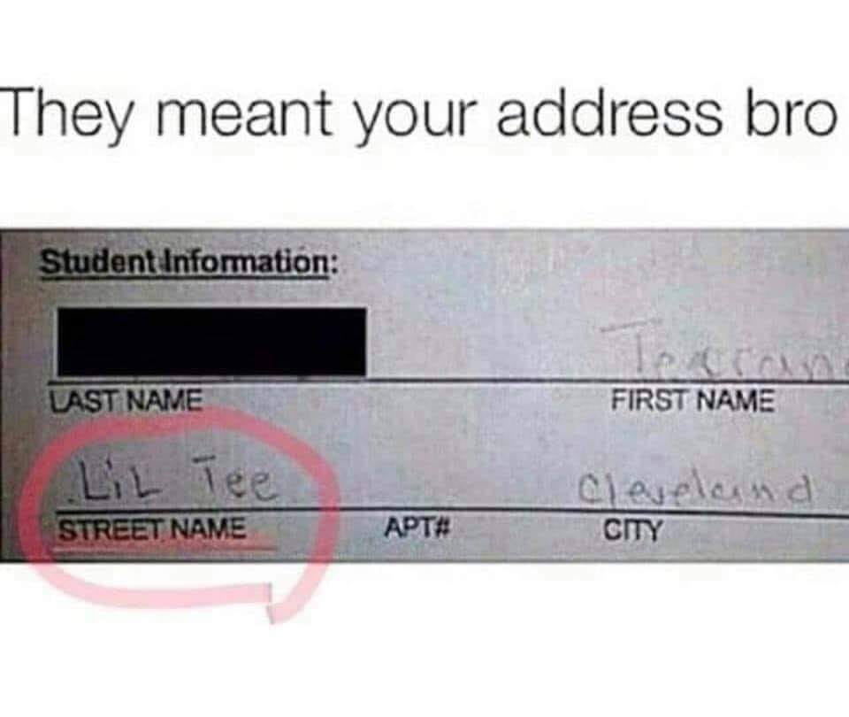 Street name.