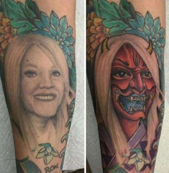 Ex-girlfriend tattoo cover up.