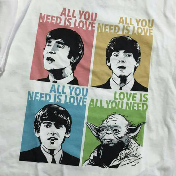 The Beatles and Yoda. All you need is love. Love is all you need.