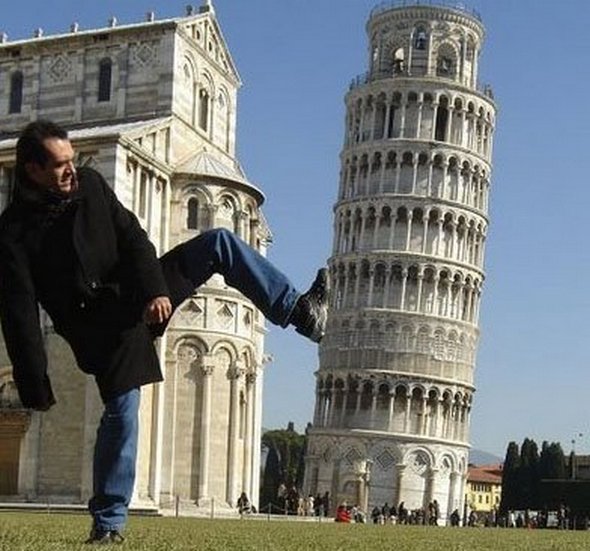 The Leaning Tower Of Pisa Will Never Straighten Itself Up If Everyone Continues To Try And Push It Over.