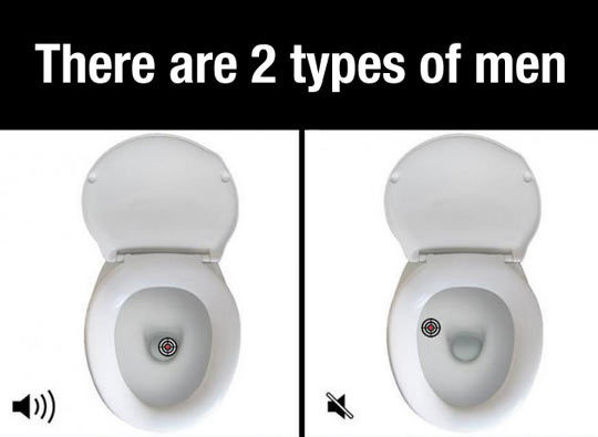 There are 2 types of men when it comes to urinating in the toilet.