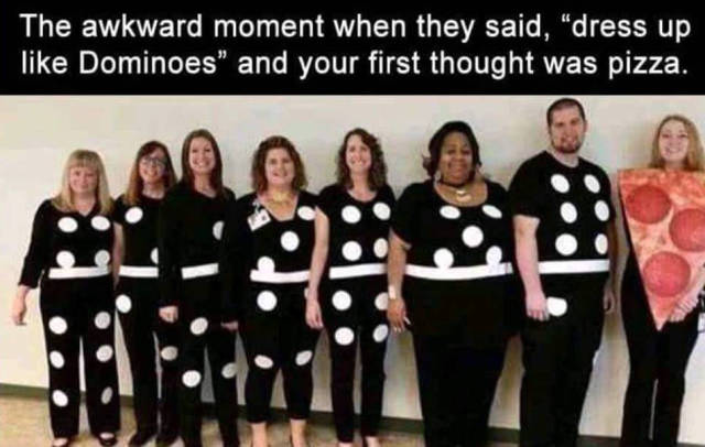 They were told to dress up like dominoes.