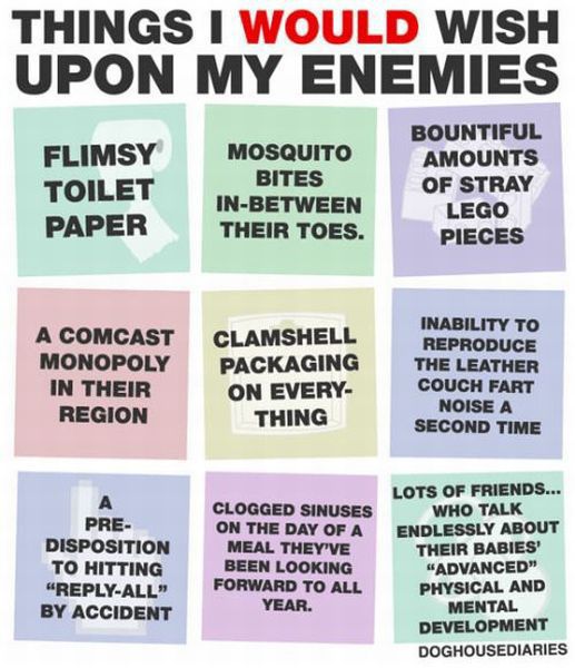 Things I would wish upon my enemies.