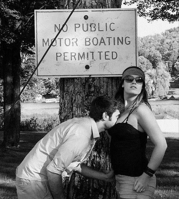 This Daring Couple Decided To Break The Law And Motor Boat In Public.