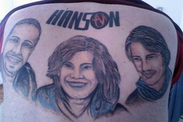 This dudes Hanson tattoo would be pretty cool if MMMBop was still a Top 40 hit.